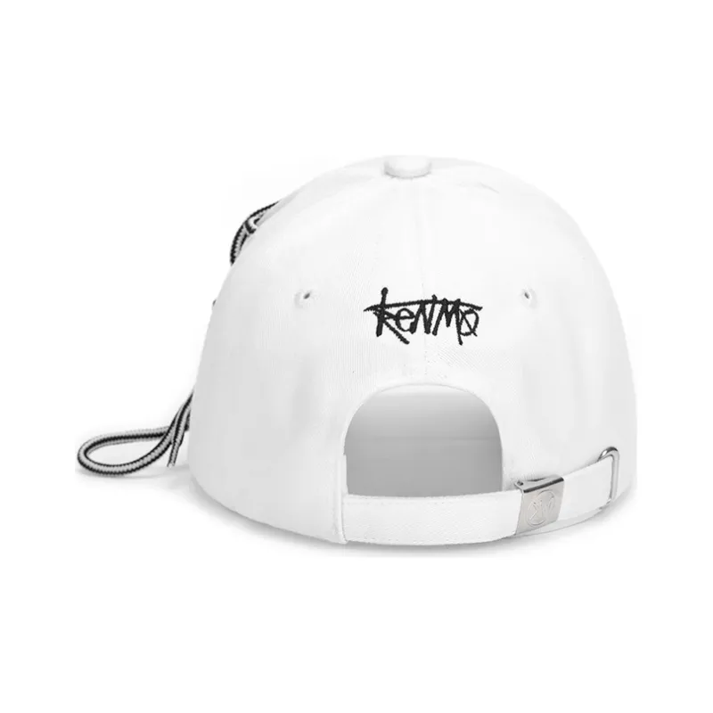 KENMO Cotton Baseball Caps Unisex Black/White-12