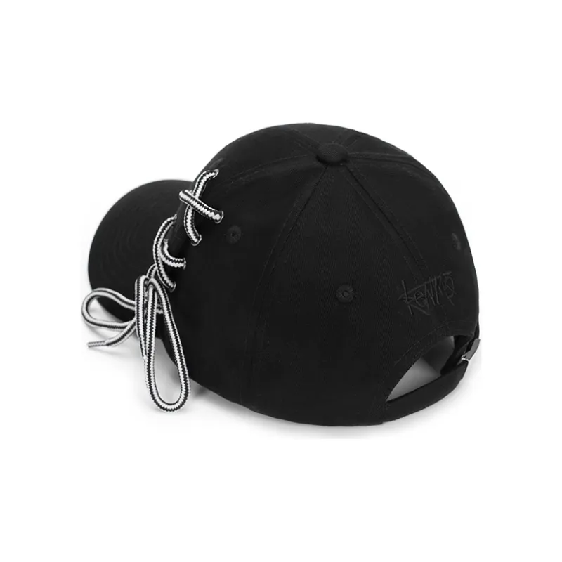 KENMO Cotton Baseball Caps Unisex Black/White-6