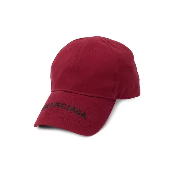 Balenciaga Cotton Baseball Caps Unisex Burgundy