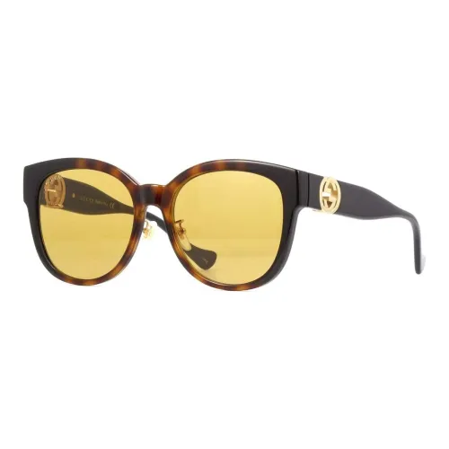 GUCCI Round Chain Sunglasses Havana/Yellow GG1028SK-003