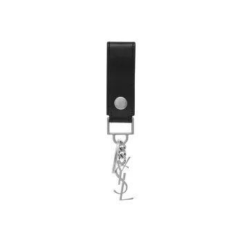 SAINT LAURENT Cassandre Key Ring In Smooth Leather