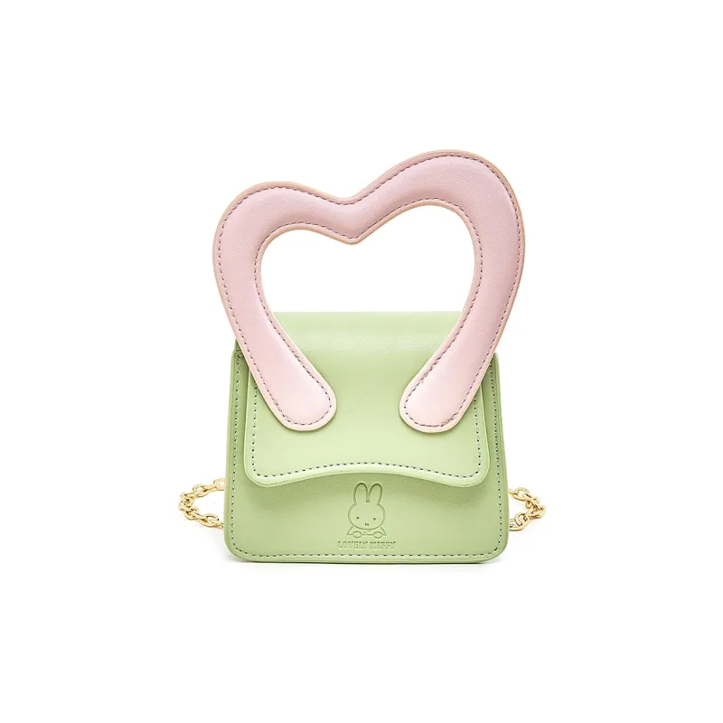 Miffy PU One Shoulder Handbag Mini Women's Ecru/Green-4