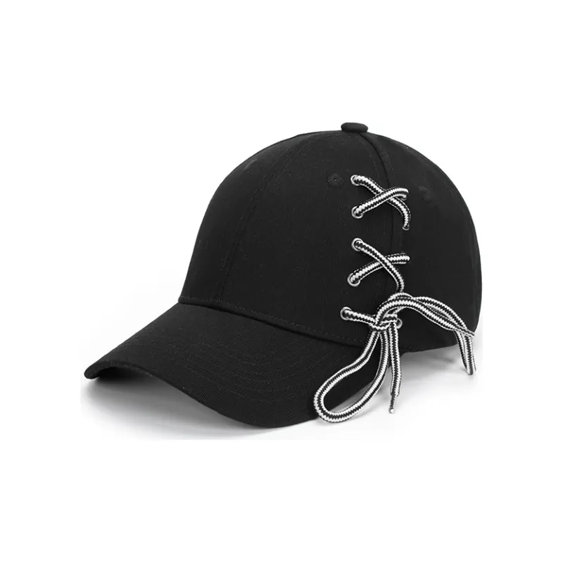 KENMO Cotton Baseball Caps Unisex Black/White-0