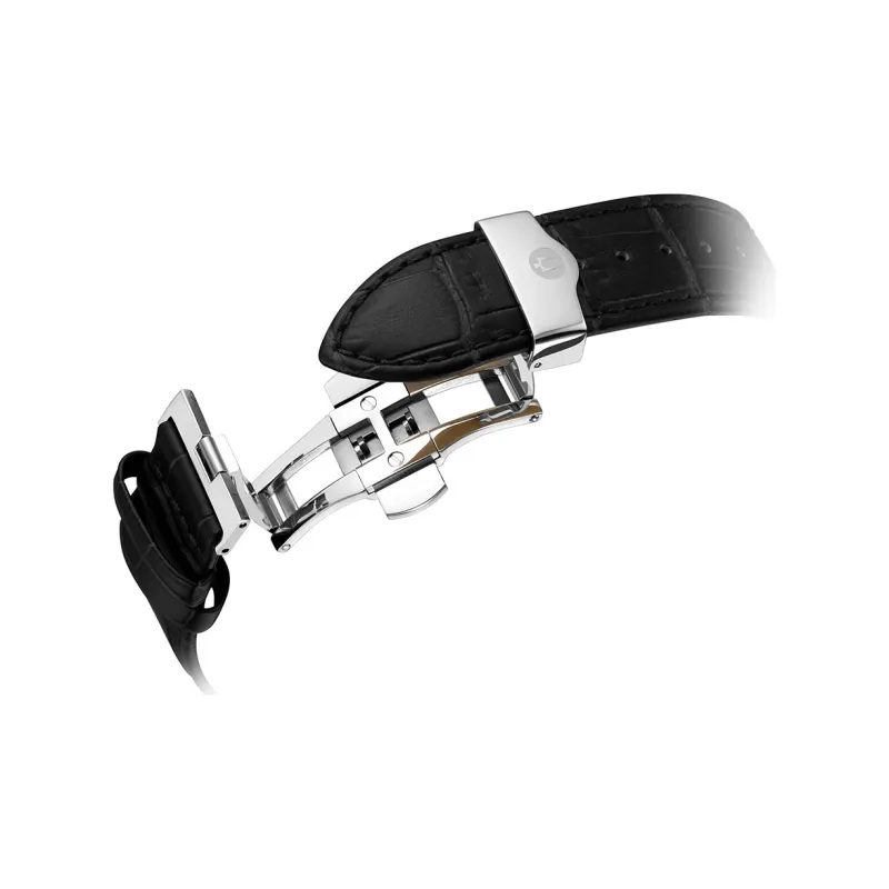 BULOVA Classic Men's Collection Wrist Watch Mechanical Movement Leather Strap 43mm Silver Dial Men's Watches-4