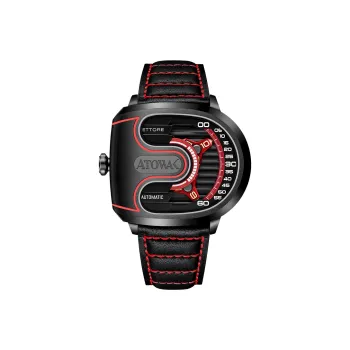 ATOWAK Supercar Wrist Watch Automatic Mechanical Movement Genuine Leather Strap 46.5*40.5*14mm Black Dial Men's Watches