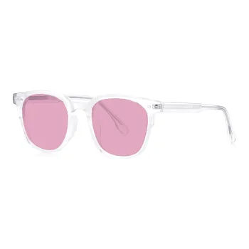 MUZU TR/Memory Plastic Round Sunglasses Unisex