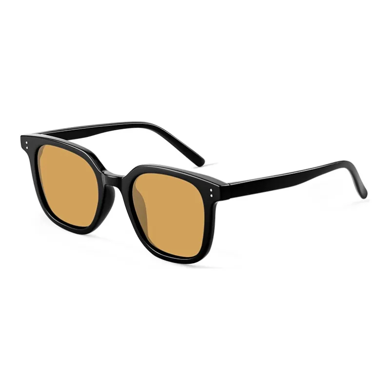 VEGOOS TR/Memory Plastic Square Sunglasses Unisex Black Frame-0