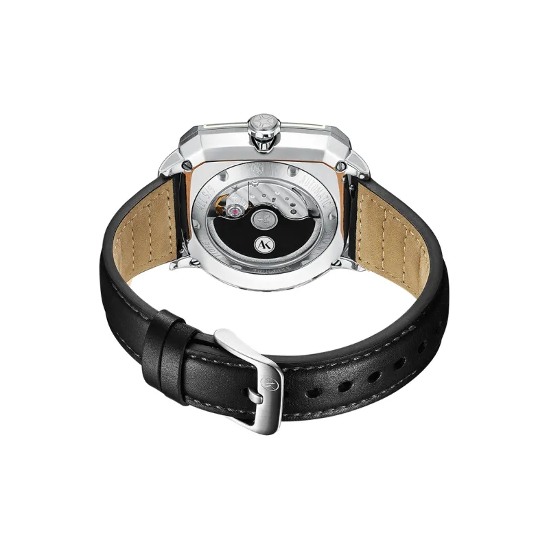 ATOWAK Supercar Wrist Watch Automatic Mechanical Movement Genuine Leather Strap 46.5*40.5*14mm Black Dial Men's Watches-3
