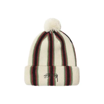 Stussy Striped Pom Beanie