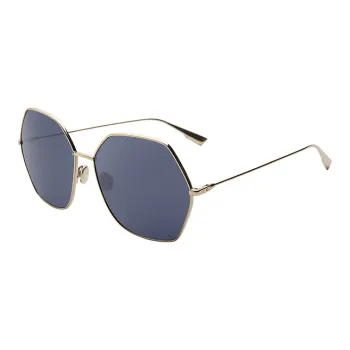 DIOR Alloy Irregular Shape Sunglasses Women's Blue Gold Color