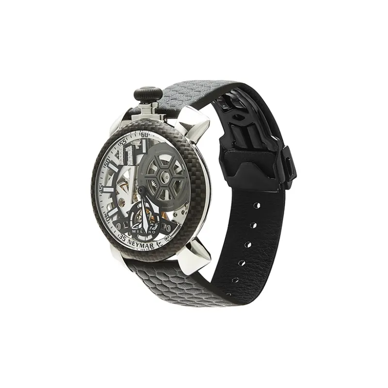 GAGA GAGA Collection Wrist Watch Mechanical Movement Leather Watch Bands 48mm Cut-Out Dial Men's Watches 5515 NJD1SH0F-1