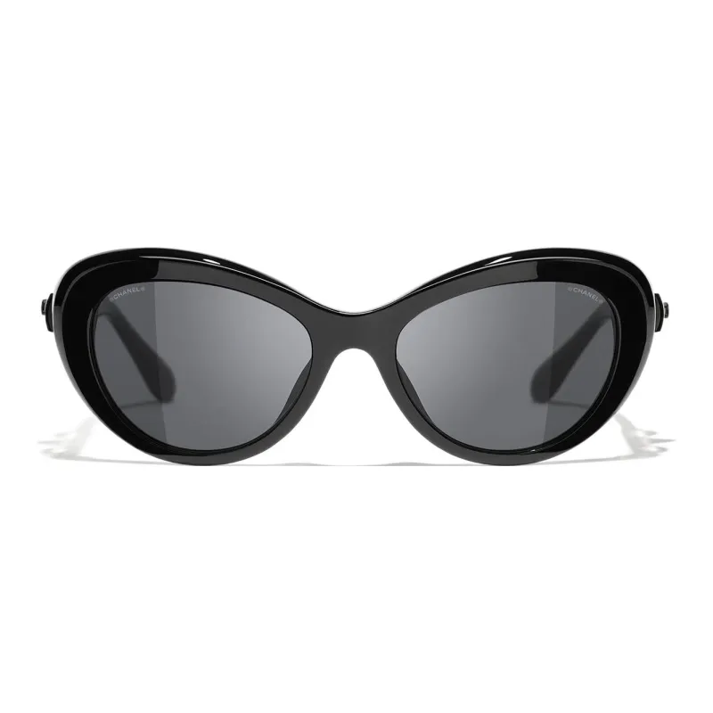 CHANEL Acetate Butterfly Sunglasses Unisex Black-0