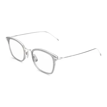 THOM BROWNE Eyeglass Frames Men Silver