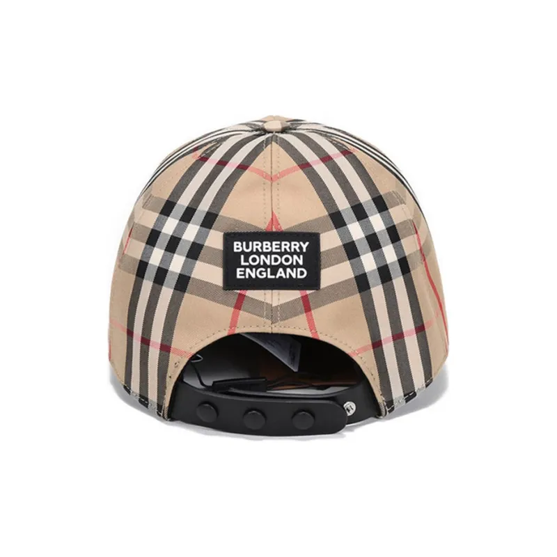 Burberry Baseball Cap Logo Applique Vintage Check-2
