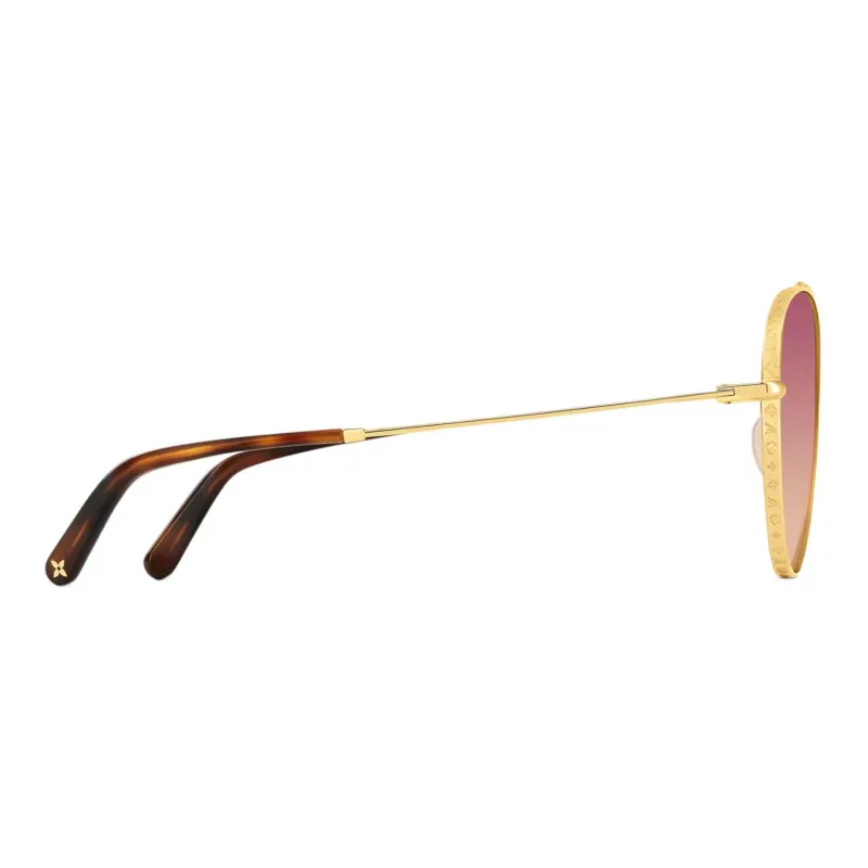 LOUIS VUITTON Pilote Alloy Frame Aviator Sunglass Women's Gradient Pink-2