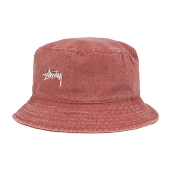 Stussy Bucket Hats Unisex Washed Red