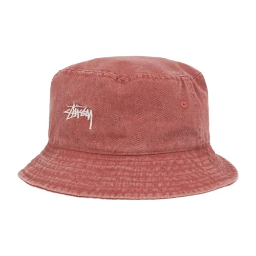 Stussy Bucket Hats Unisex Washable Red