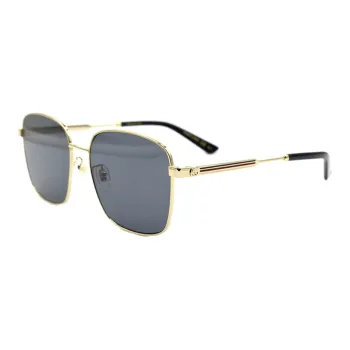 GUCCI Metal Square Sunglasses Men's Gold