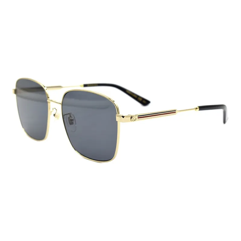GUCCI Metal Square Sunglasses Men's Gold-0
