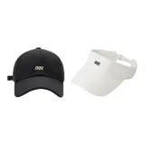 2 Pack (Baseball Cap Black+Visor Cap White)