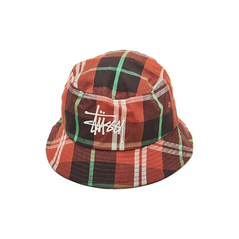 Stussy Cotton Bucket Hats Unisex Blue/Mint Gray Green/Orange-8