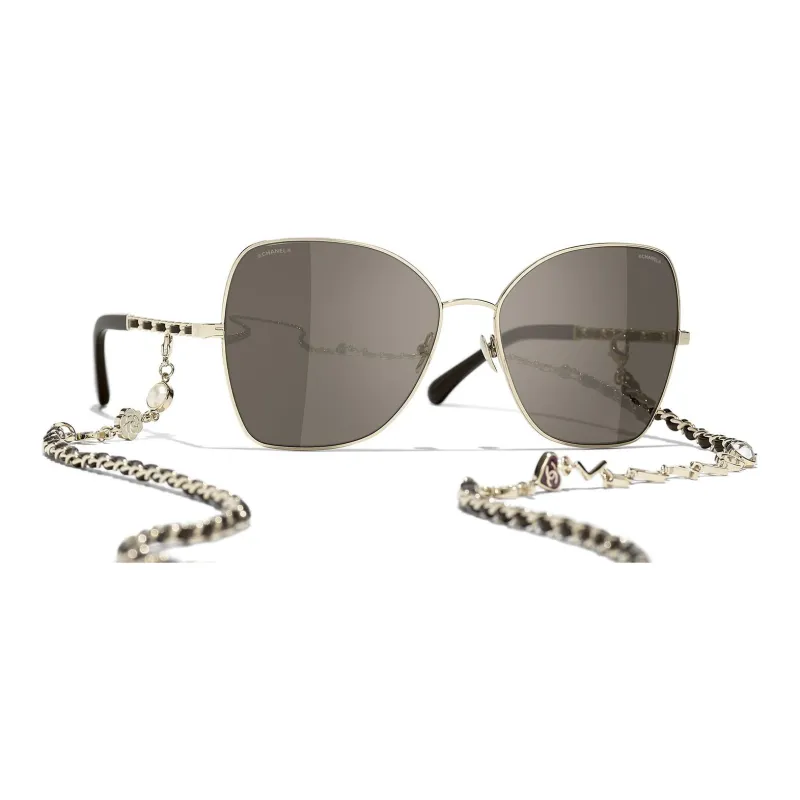 CHANEL Sunglasses Unisex Gold-2