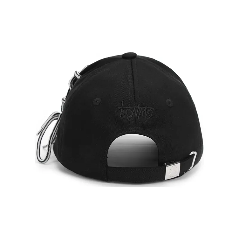 KENMO Cotton Baseball Caps Unisex Black/White-4