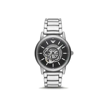 EMPORIO ARMANI Wrist Watch Automatic Mechanical Movement Stainless Steel Strap Black Dial Men's Watches AR60021