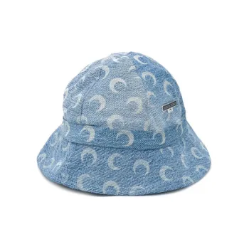 Marine Serre Bucket Hats Unisex Blue