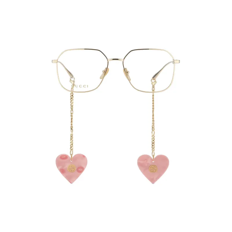 GUCCI Heart pendant Square frame Glasses-1