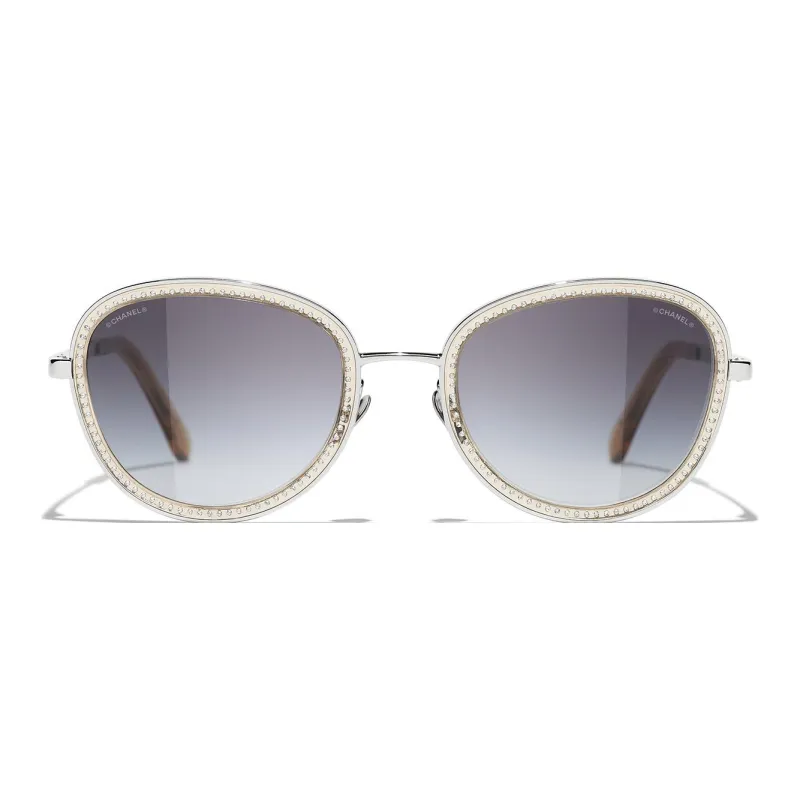 CHANEL Sunglasses Unisex Silver-0
