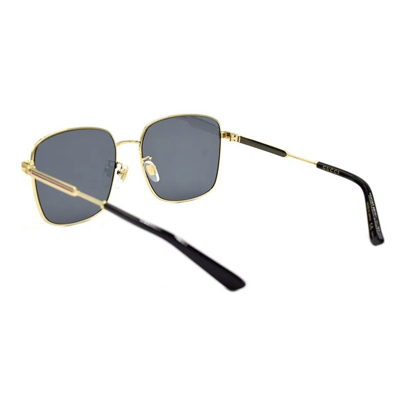 GUCCI Metal Square Sunglasses Men's Gold-2