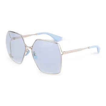 GUCCI Metal Square Sunglasses Unisex Mint Blue