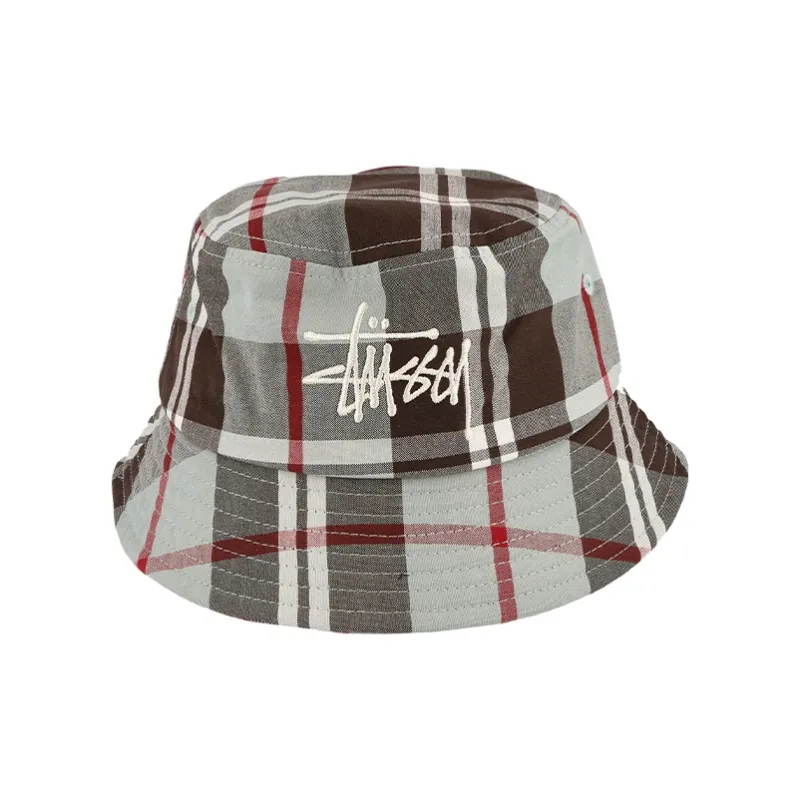 Stussy Cotton Bucket Hats Unisex Blue/Mint Gray Green/Orange-5