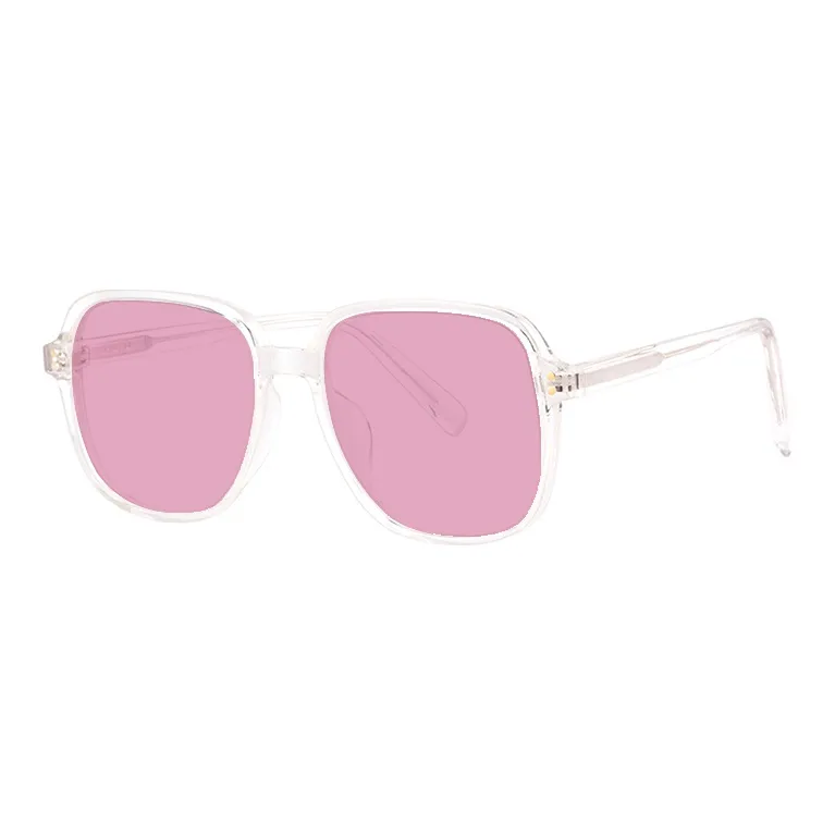 MUZU TR/Memory Plastic Square Sunglasses Unisex-5