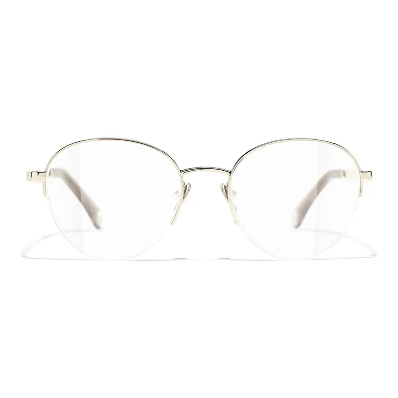 CHANEL Eyeglass Frames Unisex Gold-1