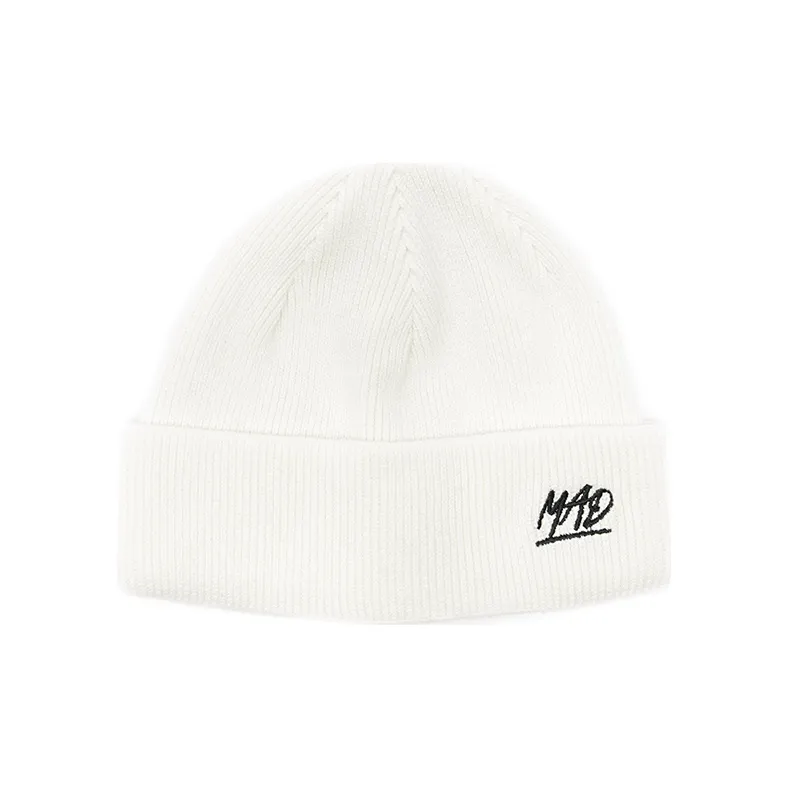 The MAD HATcher Cotton Beanies Unisex White-0