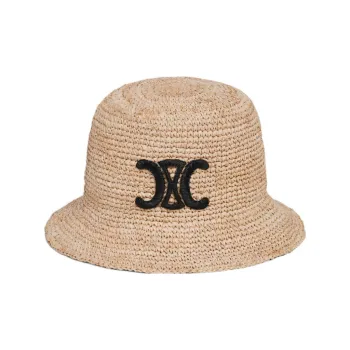 CELINE Straw Woven Bucket Hats Women's