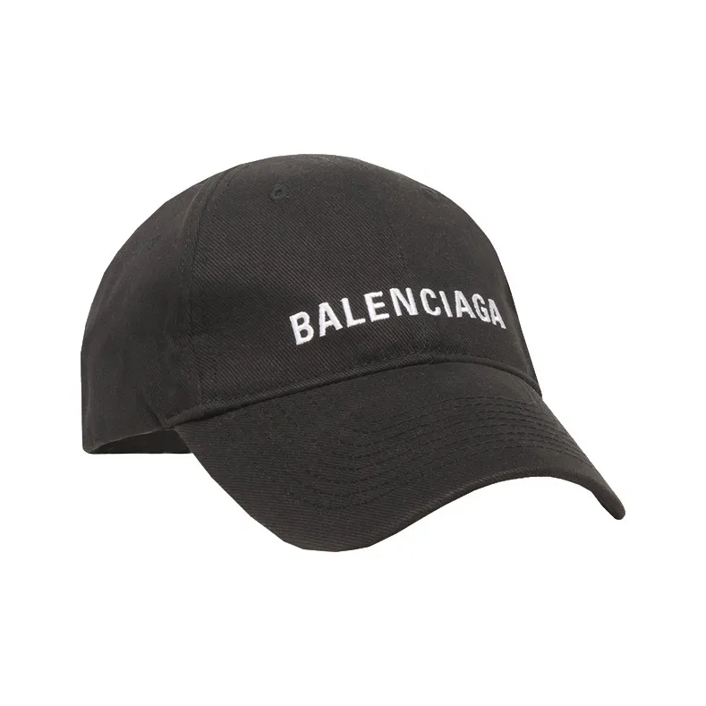 Balenciaga Cotton Baseball Caps Unisex Black-1