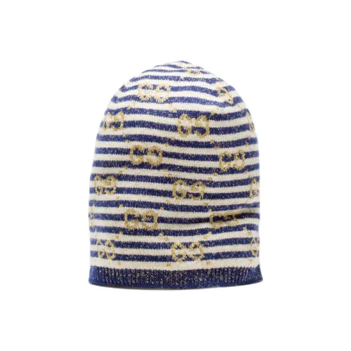 GUCCI Beanie Unisex Blue/Beige