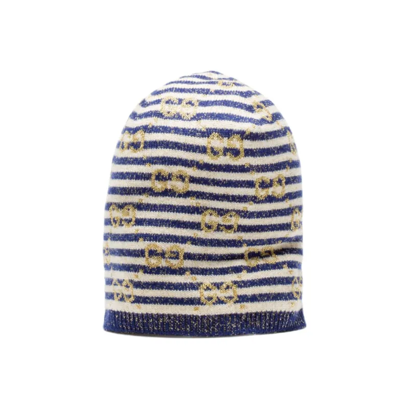GUCCI Beanies Unisex Blue/Beige-0