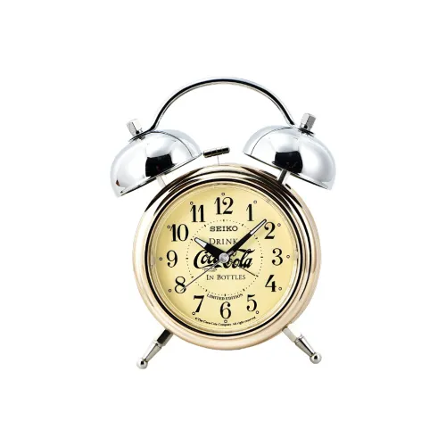 SEIKO Sweeping Seconds Movement Metal Alarm Clock Unisex Yellow