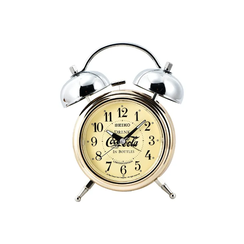 SEIKO Sweeping Seconds Movement Metal Alarm Clock Unisex Yellow-0
