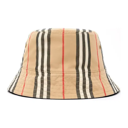 Burberry Reversible Icon Stripe Cotton Bucket Hat Archive Beige