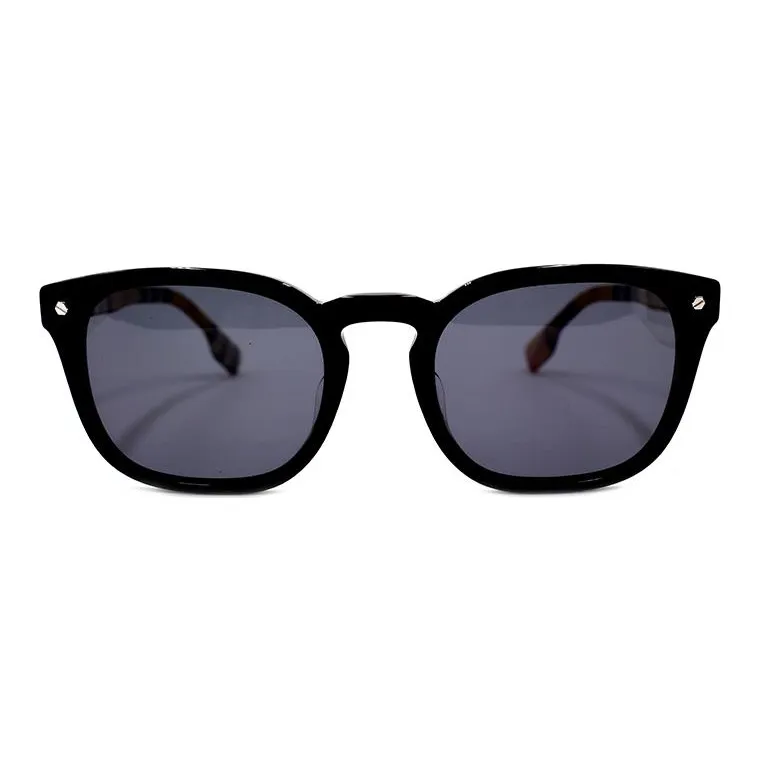 Burberry Sunglasses Men Black/Plaid Legs Polarized-1