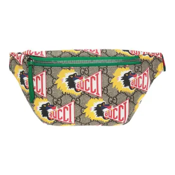 GUCCI Leather Fanny Pack Shoulder Bag Crossbody Bag Kids' Green/Ebony