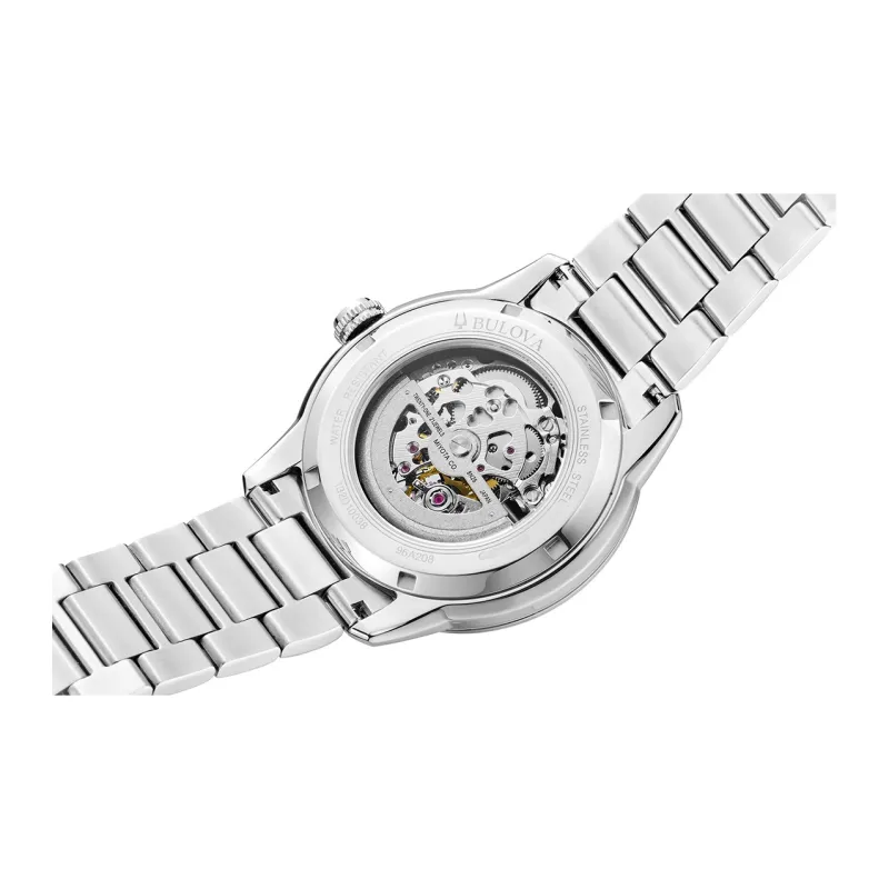 BULOVA Wrist Watch Mechanical Movement Stainless Steel Strap 43mm Black Dial Men's Watches-4