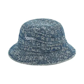 Supreme Week 17 Warp Jacquard Logos Denim Crusher Black