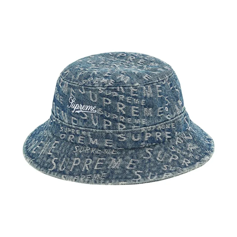 Supreme Week 17 Warp Jacquard Logos Denim Crusher Black-1
