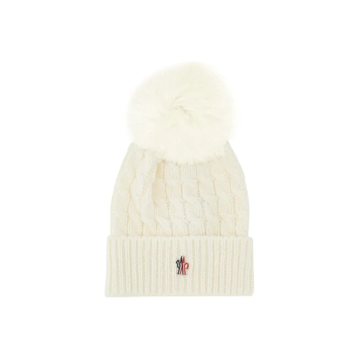 Moncler Cable Knit Pom Pom Beanie Hat-0